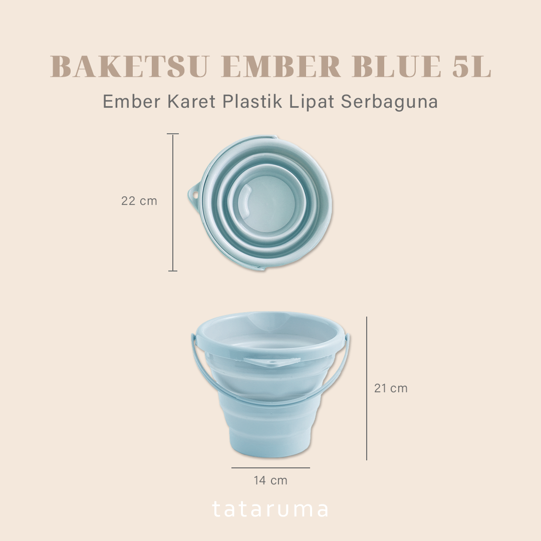 BAKETSU - Ember Baskom Lipat Karet Foldable Serbaguna Cuci Sayur Pakaian Kamar Mandi Outdoor