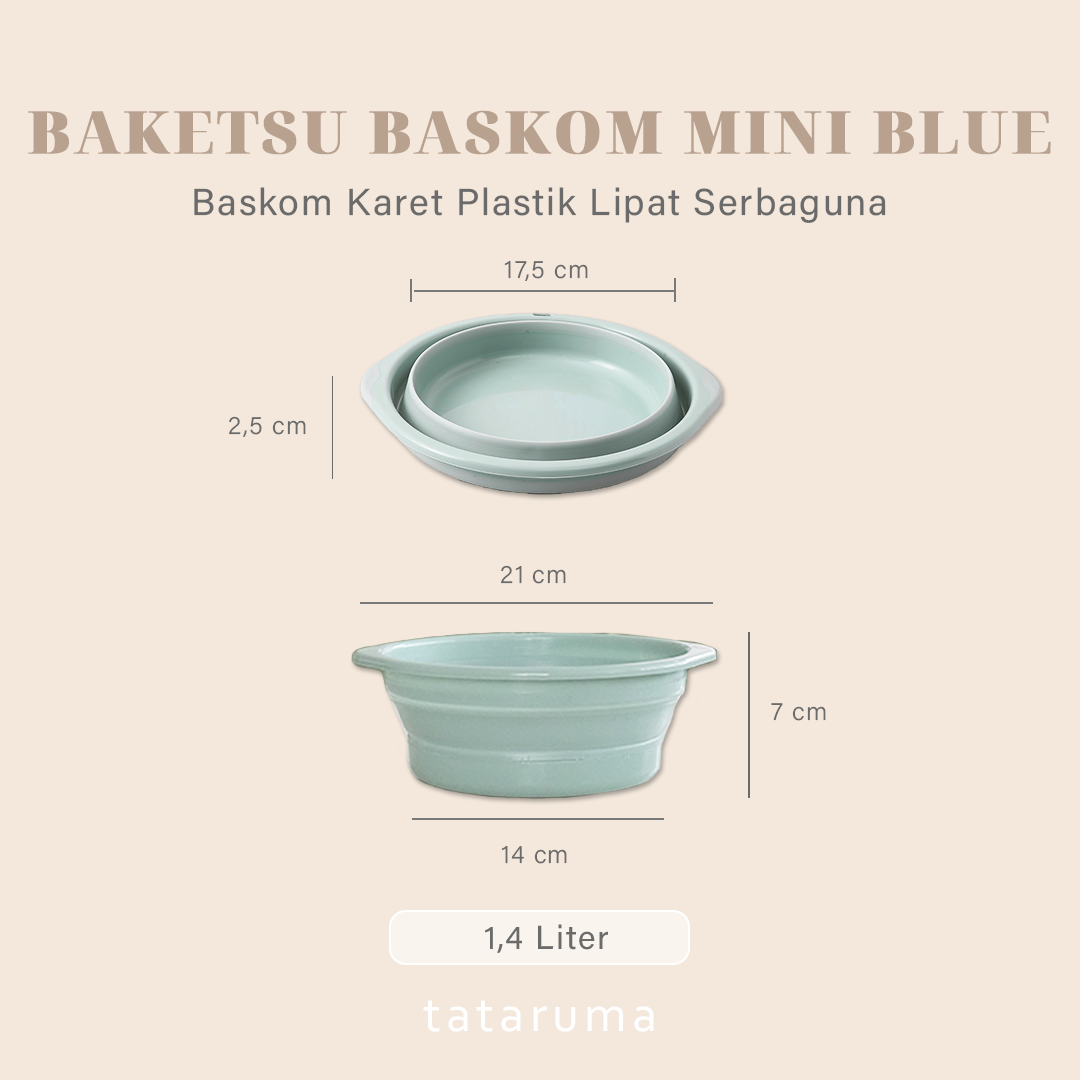 BAKETSU - Ember Baskom Lipat Karet Foldable Serbaguna Cuci Sayur Pakaian Kamar Mandi Outdoor