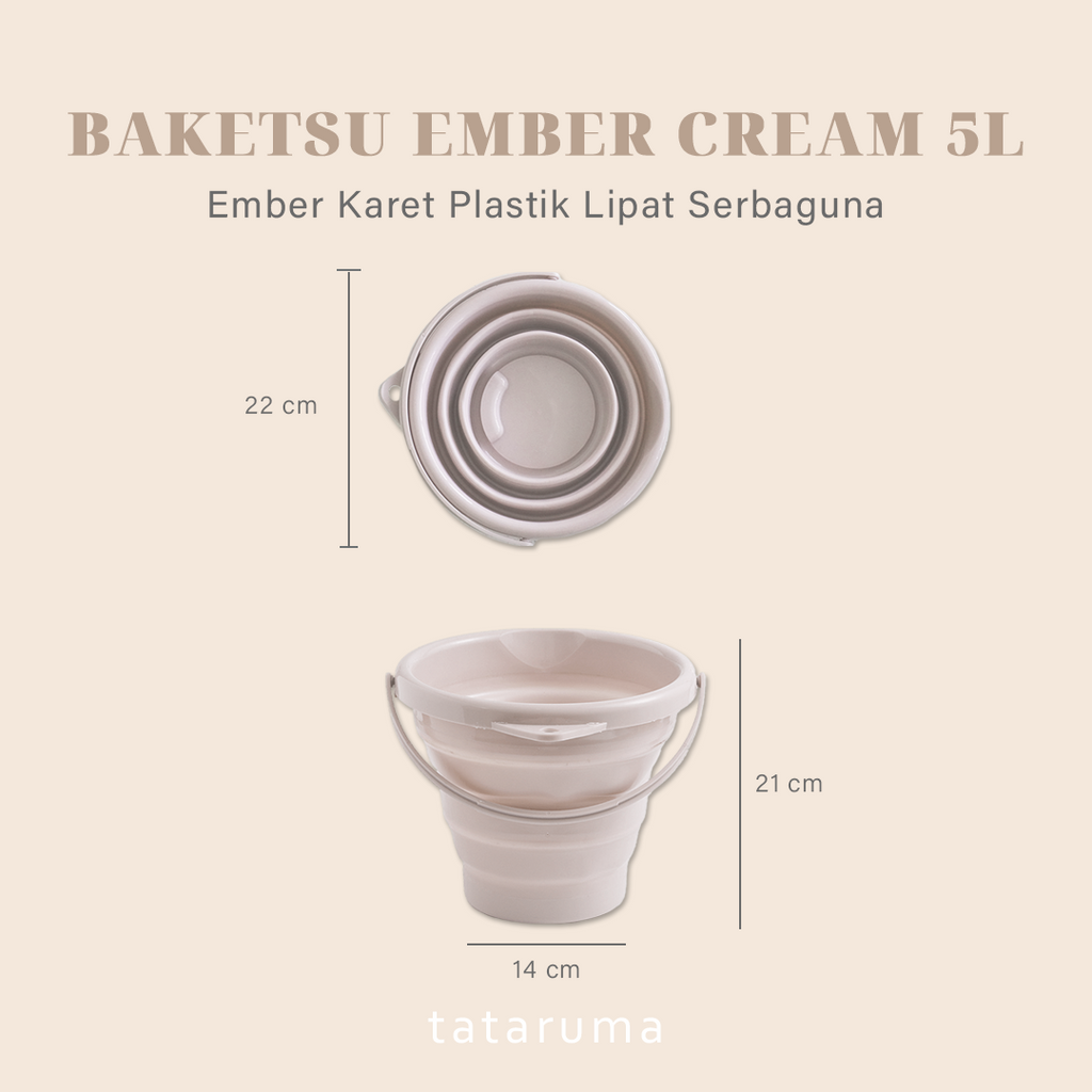 BAKETSU - Ember Baskom Lipat Karet Foldable Serbaguna Cuci Sayur Pakaian Kamar Mandi Outdoor