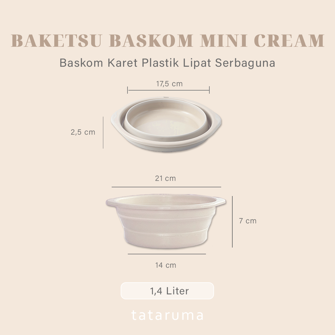 BAKETSU - Ember Baskom Lipat Karet Foldable Serbaguna Cuci Sayur Pakaian Kamar Mandi Outdoor