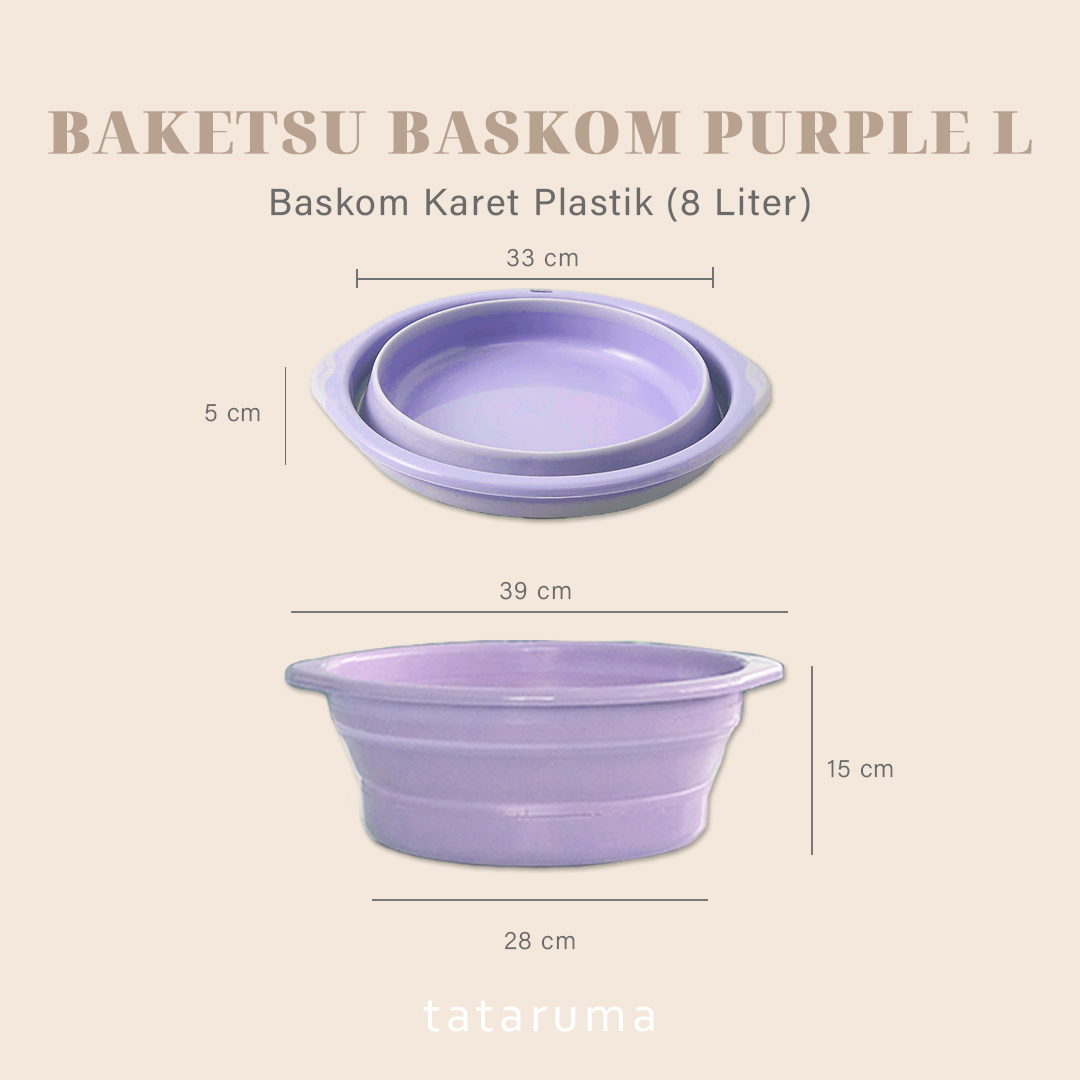BAKETSU - Ember Baskom Lipat Karet Foldable Serbaguna Cuci Sayur Pakaian Kamar Mandi Outdoor