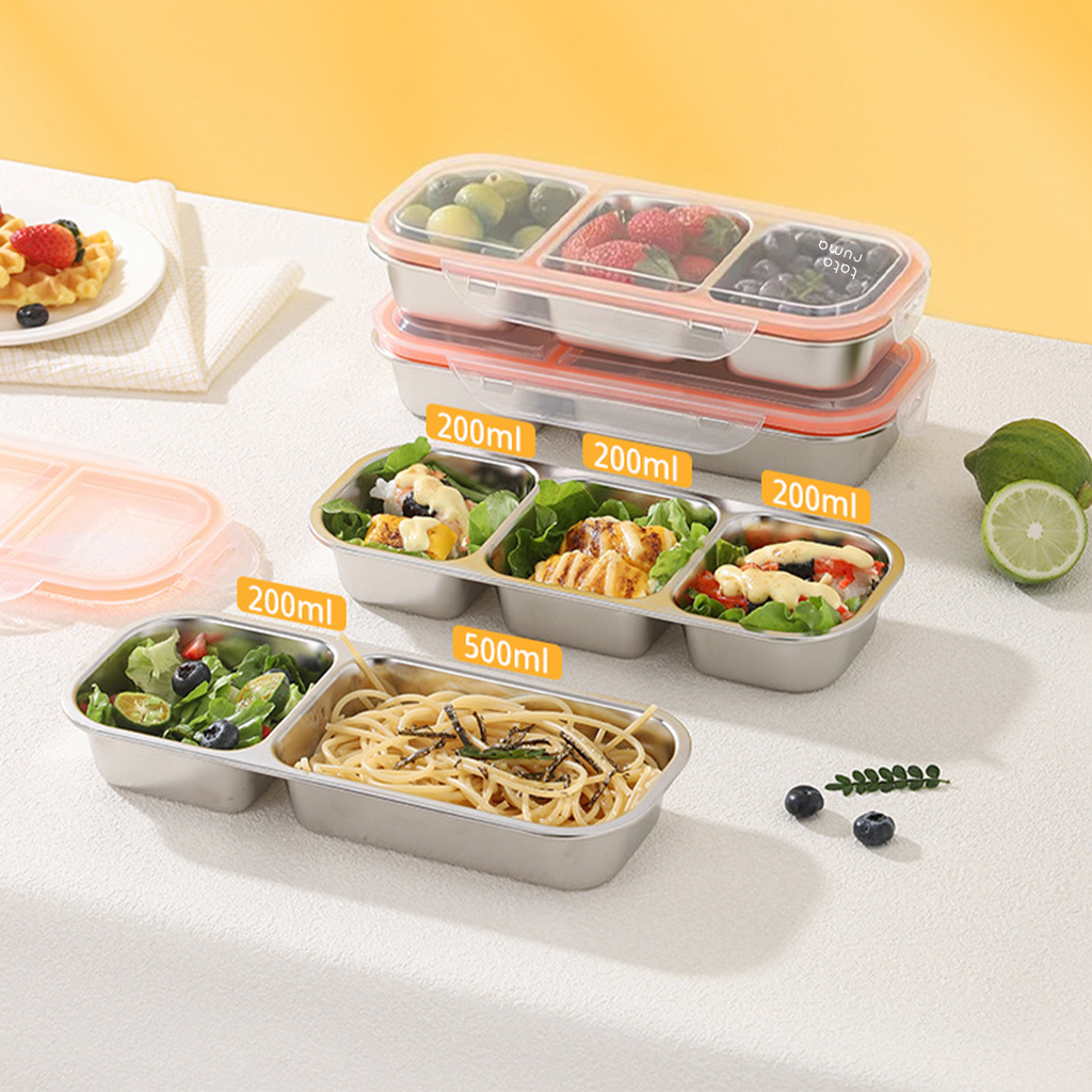 BANCAN - Food Box Banchan Stainless Steel 304 Kedap Anti Bocor Sekat 2 dan 3