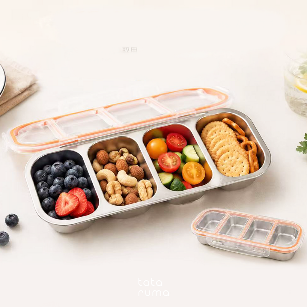 BANCAN - Food Box Banchan Stainless Steel 304 Kedap Anti Bocor Sekat 2 dan 3