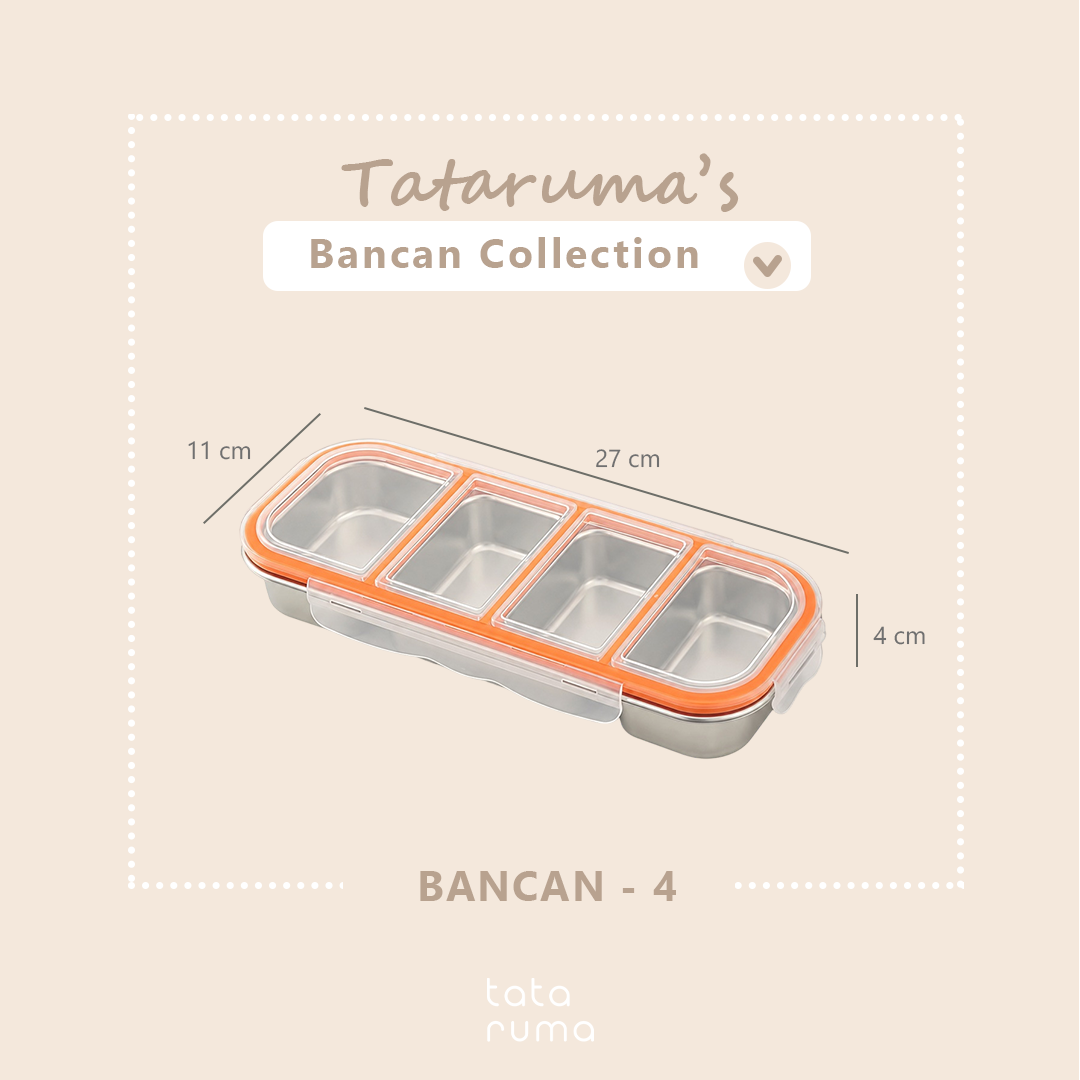 BANCAN - Food Box Banchan Stainless Steel 304 Kedap Anti Bocor Sekat 2 dan 3