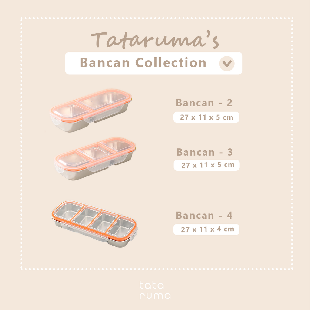 BANCAN - Food Box Banchan Stainless Steel 304 Kedap Anti Bocor Sekat 2 dan 3