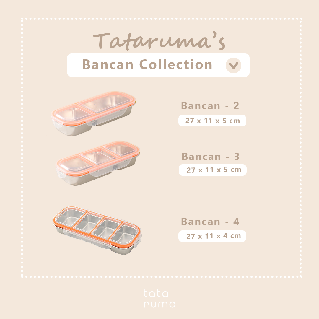 BANCAN - Food Box Banchan Stainless Steel 304 Kedap Anti Bocor Sekat 2 dan 3