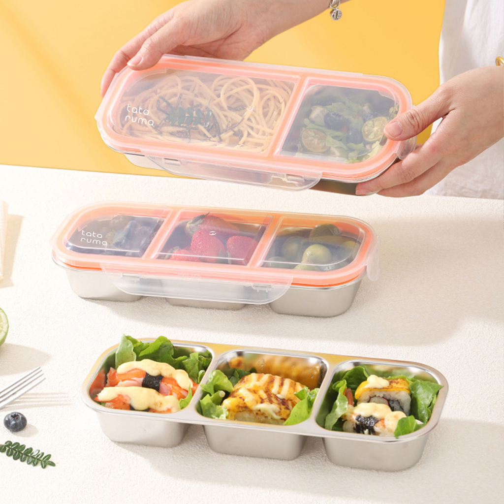 BANCAN - Food Box Banchan Stainless Steel 304 Kedap Anti Bocor Sekat 2 dan 3