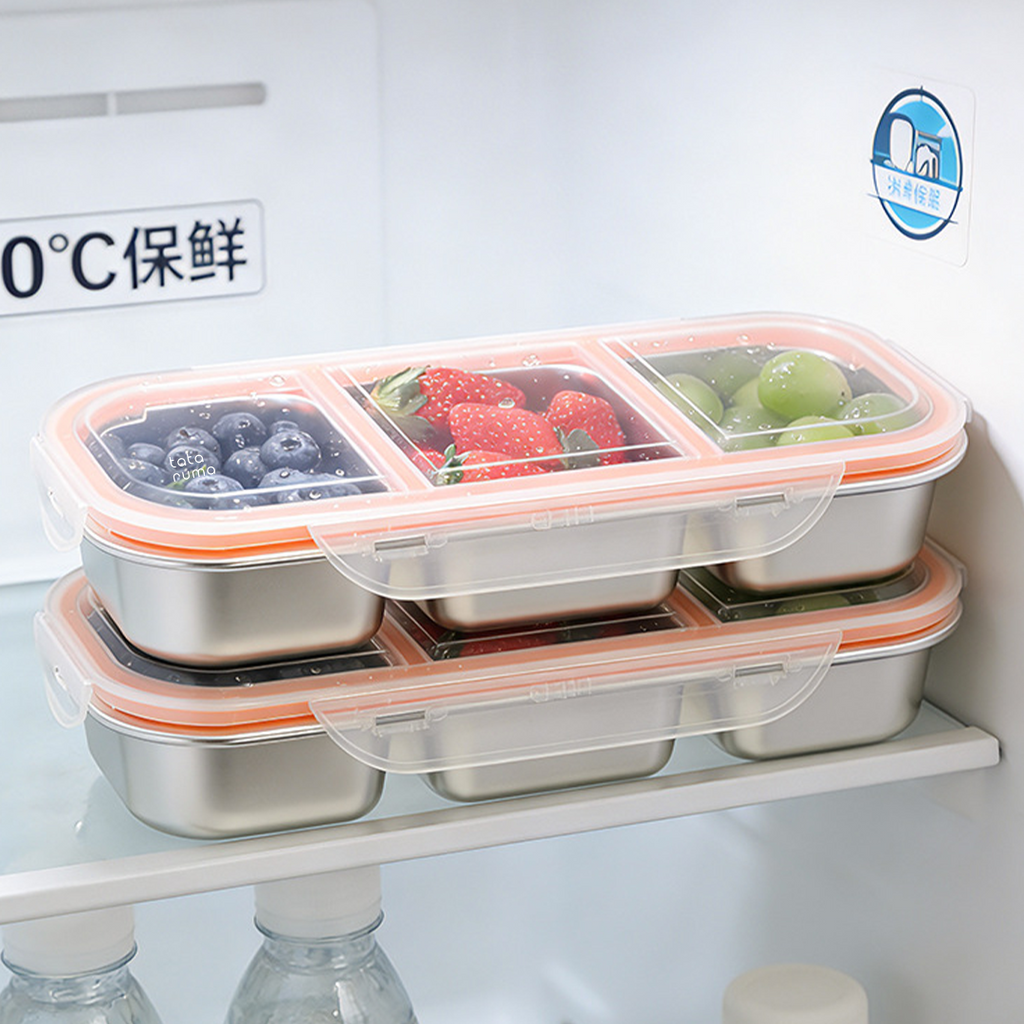 BANCAN - Food Box Banchan Stainless Steel 304 Kedap Anti Bocor Sekat 2 dan 3