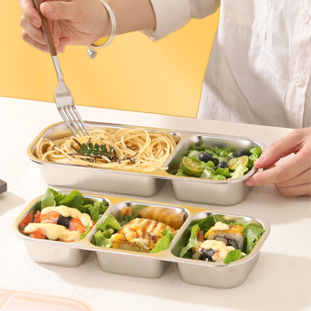 BANCAN - Food Box Banchan Stainless Steel 304 Kedap Anti Bocor Sekat 2 dan 3