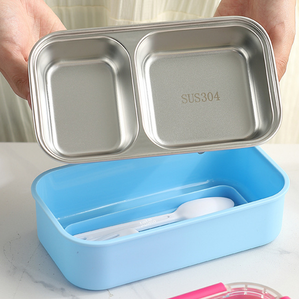 BENKA - Lunch Box Stainless Anak 304 Sekat Kotak Bekal Anti Bocor Tumpah
