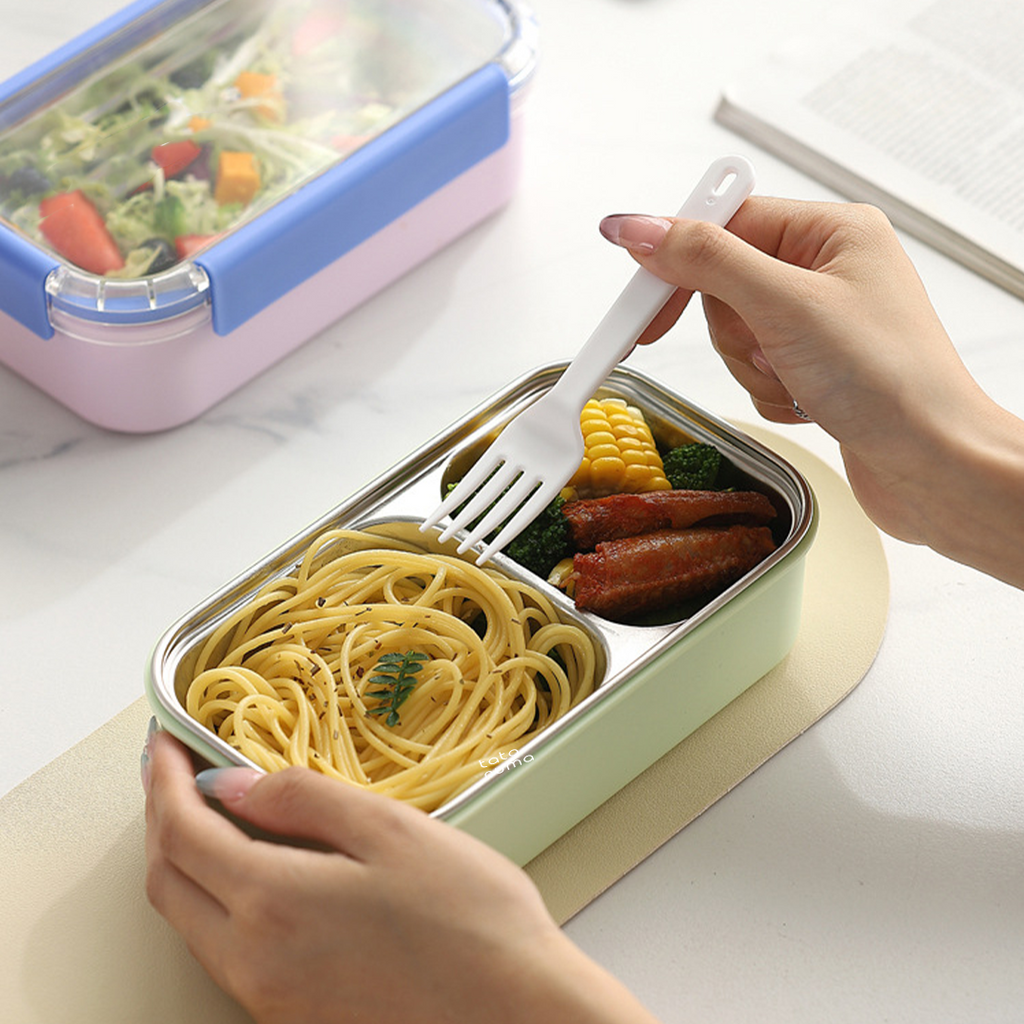 BENKA - Lunch Box Stainless Anak 304 Sekat Kotak Bekal Anti Bocor Tumpah
