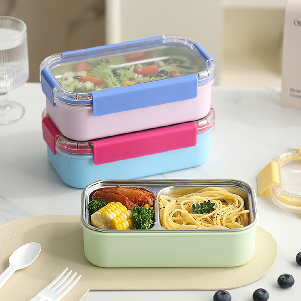 BENKA - Lunch Box Stainless Anak 304 Sekat Kotak Bekal Anti Bocor Tumpah