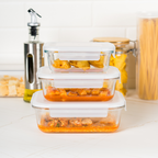 BENTO PERSEGI - Lunch Box Kotak Penyimpanan Makanan Kaca Kedap Udara