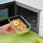 BENTO PERSEGI - Lunch Box Kotak Penyimpanan Makanan Kaca Kedap Udara