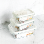 BENTO PERSEGI - Lunch Box Kotak Penyimpanan Makanan Kaca Kedap Udara