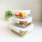 BENTO PERSEGI - Lunch Box Kotak Penyimpanan Makanan Kaca Kedap Udara