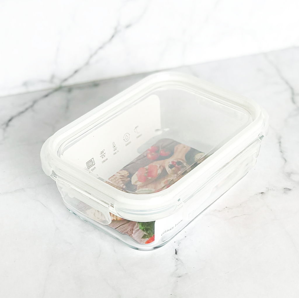 BENTO PERSEGI - Lunch Box Kotak Penyimpanan Makanan Kaca Kedap Udara
