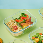 BENTO PERSEGI - Lunch Box Kotak Penyimpanan Makanan Kaca Kedap Udara