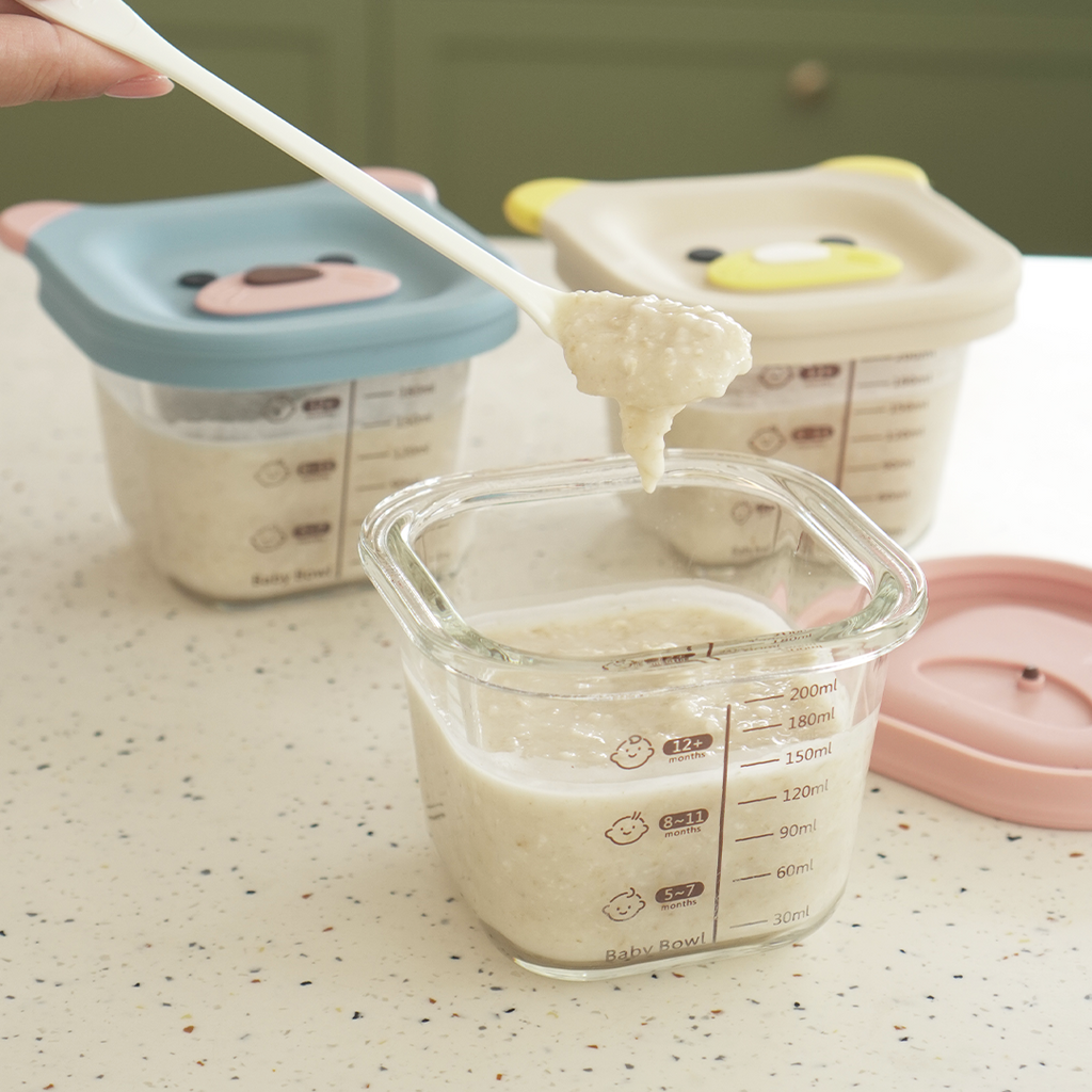 BENTO BABY ISI 3PCS - Food Box Kotak Kaca MPASI Bayi Beruang Bear Mini Penyimpanan Makanan Kaca Kedap Udara