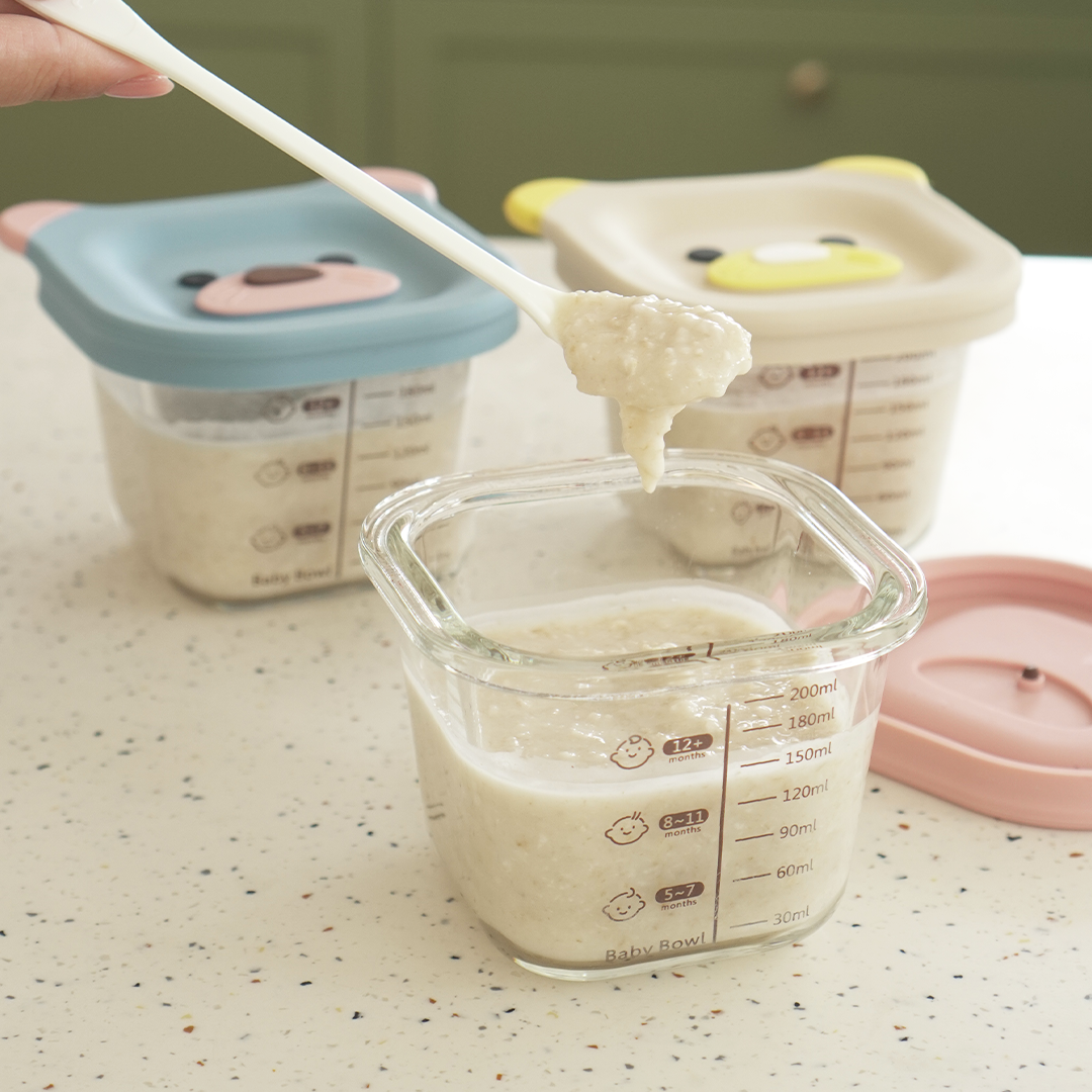 BENTO BABY ISI 3PCS - Food Box Kotak Kaca MPASI Bayi Beruang Bear Mini Penyimpanan Makanan Kaca Kedap Udara