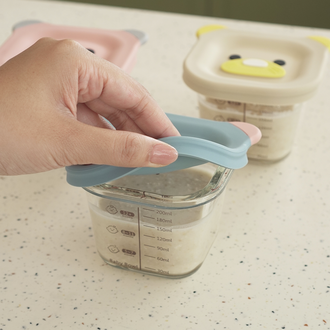 BENTO BABY ISI 3PCS - Food Box Kotak Kaca MPASI Bayi Beruang Bear Mini Penyimpanan Makanan Kaca Kedap Udara