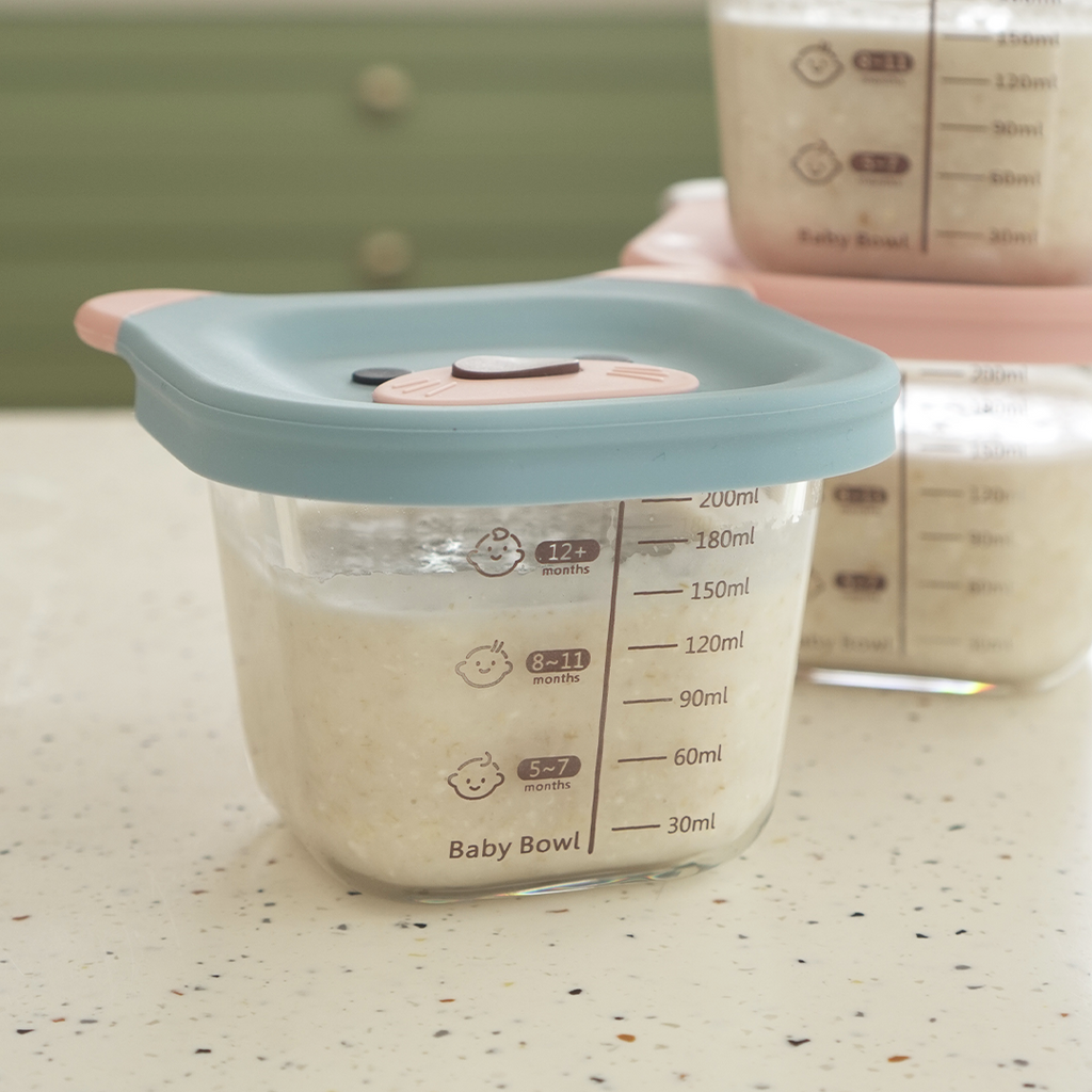 BENTO BABY ISI 3PCS - Food Box Kotak Kaca MPASI Bayi Beruang Bear Mini Penyimpanan Makanan Kaca Kedap Udara