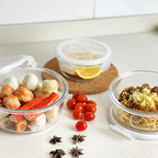 BENTO BULAT - Lunch Box Kotak Penyimpanan Makanan Kaca Kedap Udara