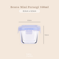 BENTO MINI - Food Box Bulat Persegi Mini Penyimpanan Makanan Kaca Kedap Udara