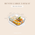 BENTO SEKAT - Lunch Box Kaca Sekat Kedap Udara Anti Bocor