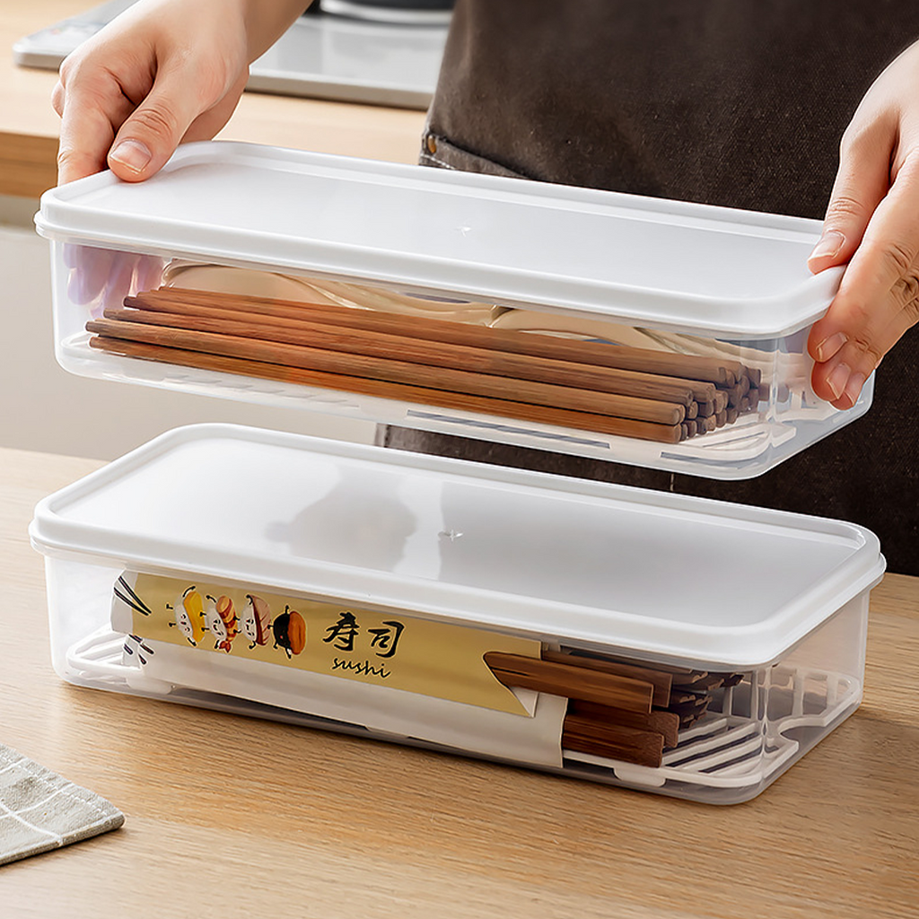 BOKUMI - Kotak Kontainer Tempat Penyimpanan Toples Kulkas Fridge Food Storage Container Organizer Box Serbaguna dengan Saringan Drainer