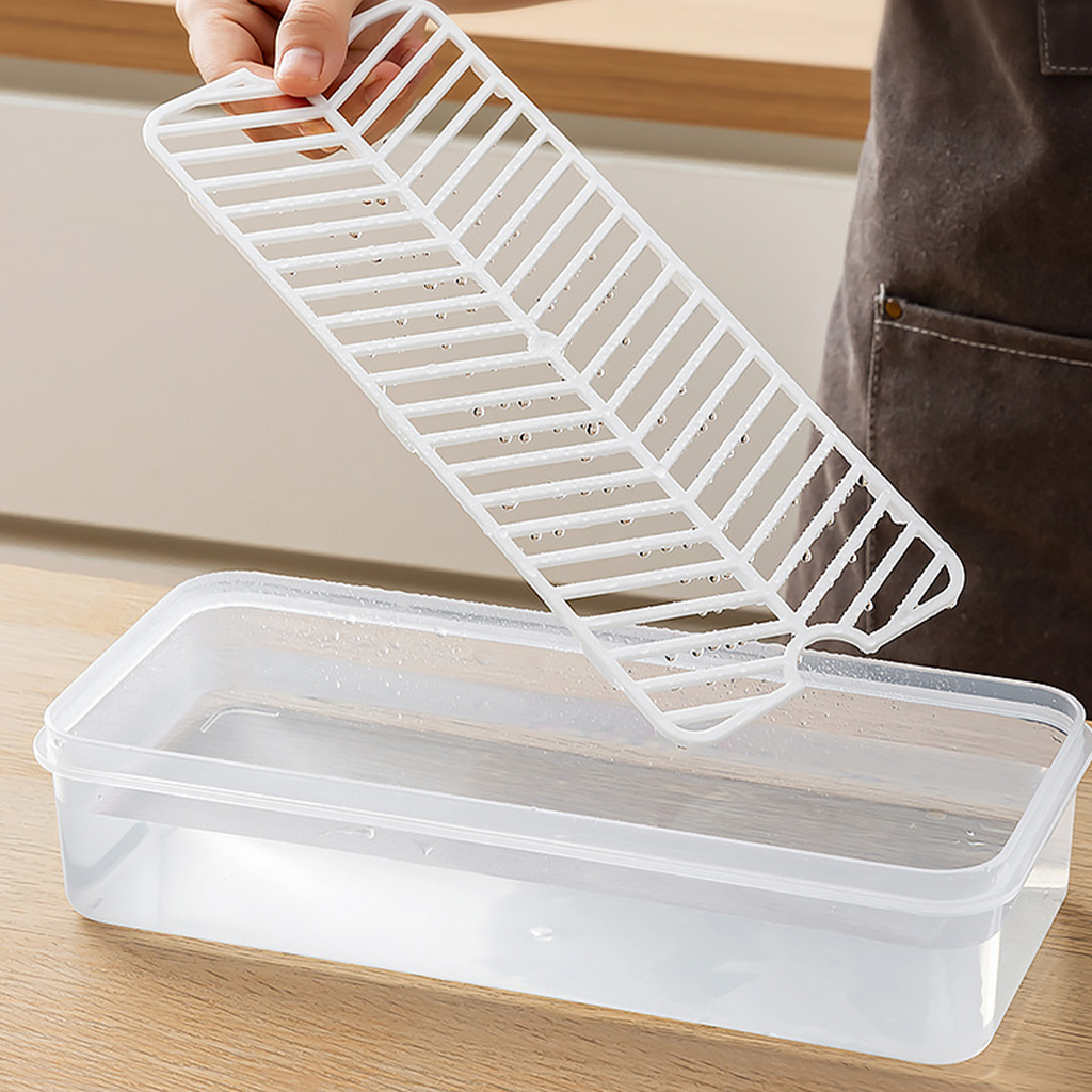 BOKUMI - Kotak Kontainer Tempat Penyimpanan Toples Kulkas Fridge Food Storage Container Organizer Box Serbaguna dengan Saringan Drainer