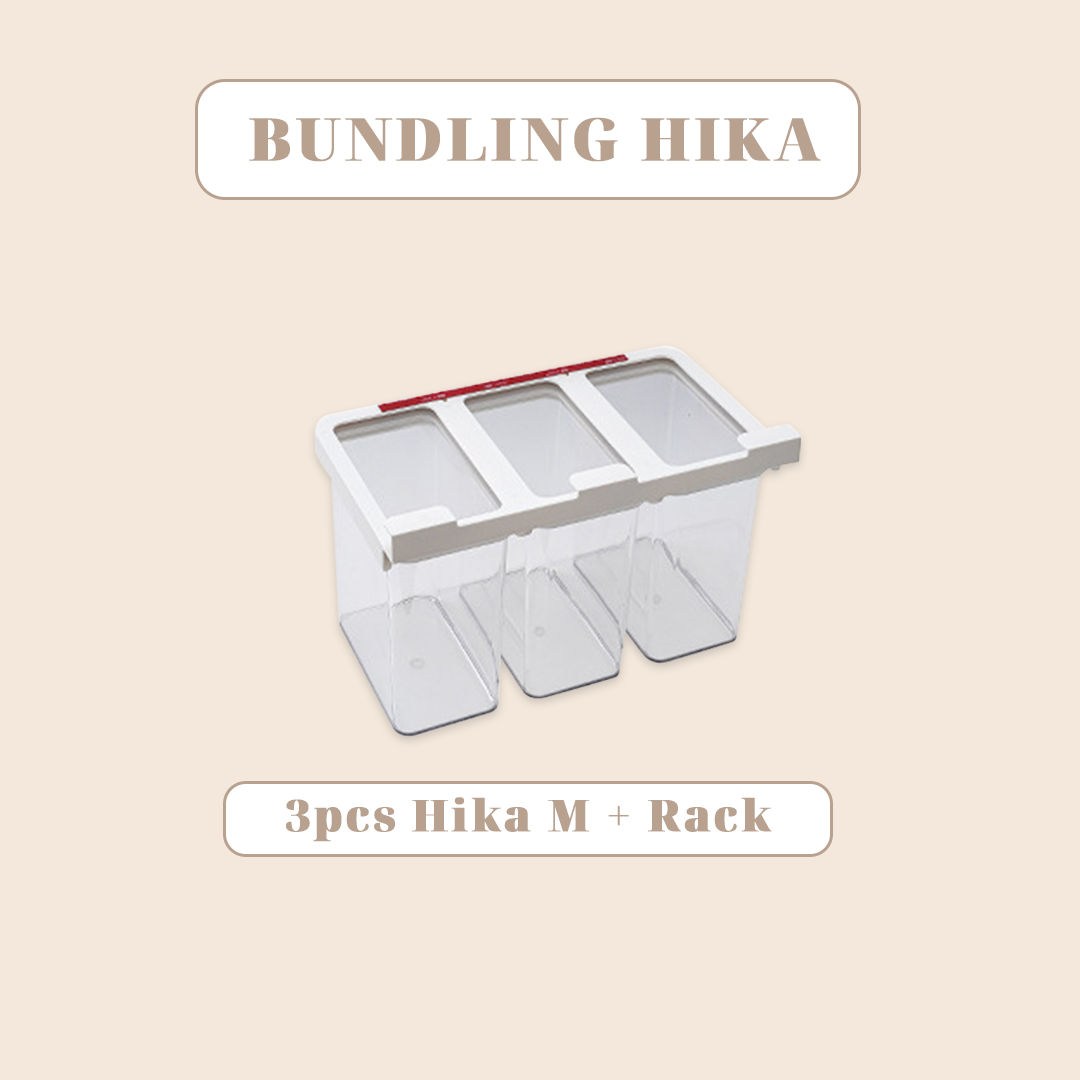 BUNDLING HIKA - Toples Transparan / Clear Storage Jar Kedap Udara Airtight Minimalis