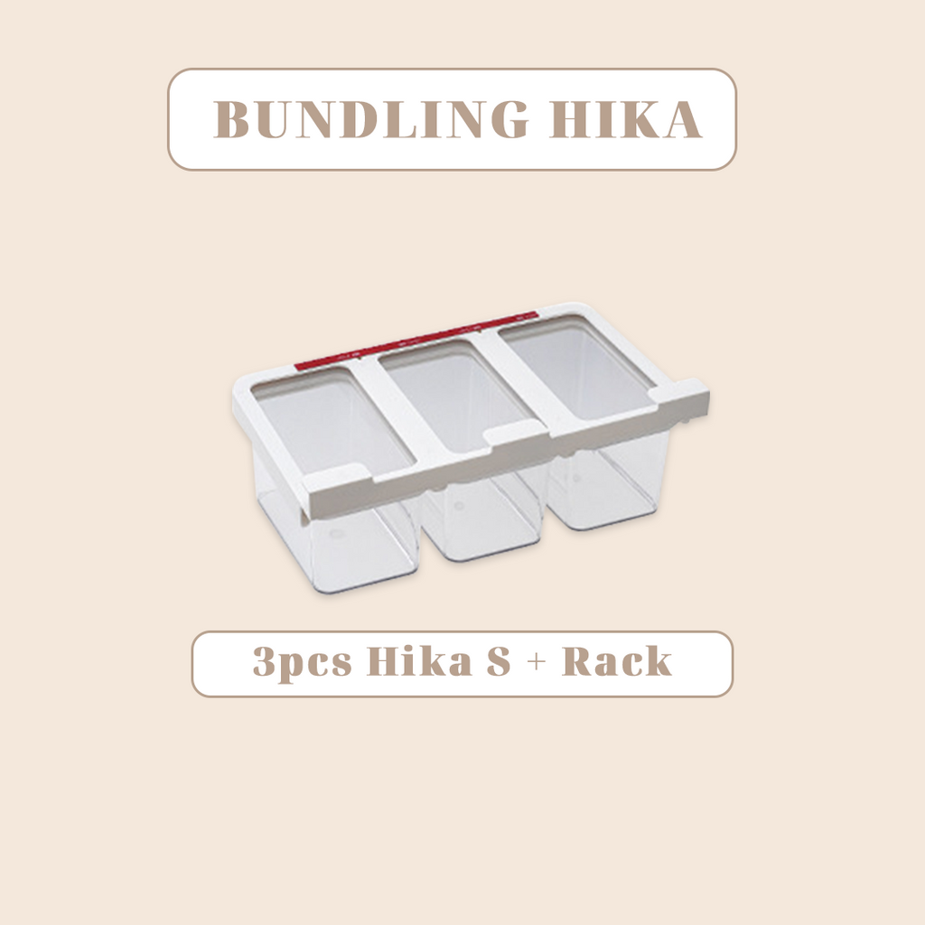 BUNDLING HIKA - Toples Transparan / Clear Storage Jar Kedap Udara Airtight Minimalis
