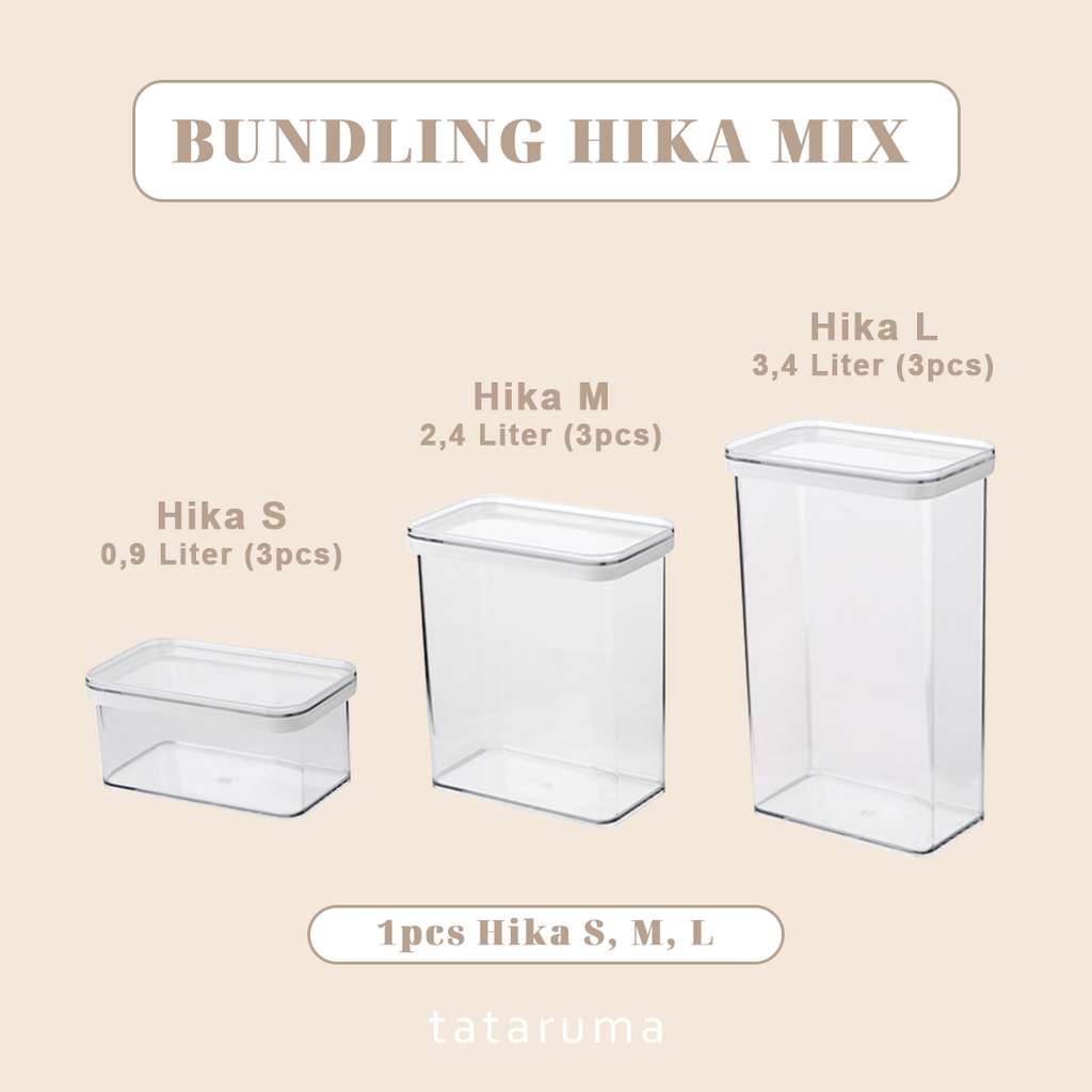 HIKA - Toples Transparan / Clear Storage Jar Kedap Udara Airtight Minimalis