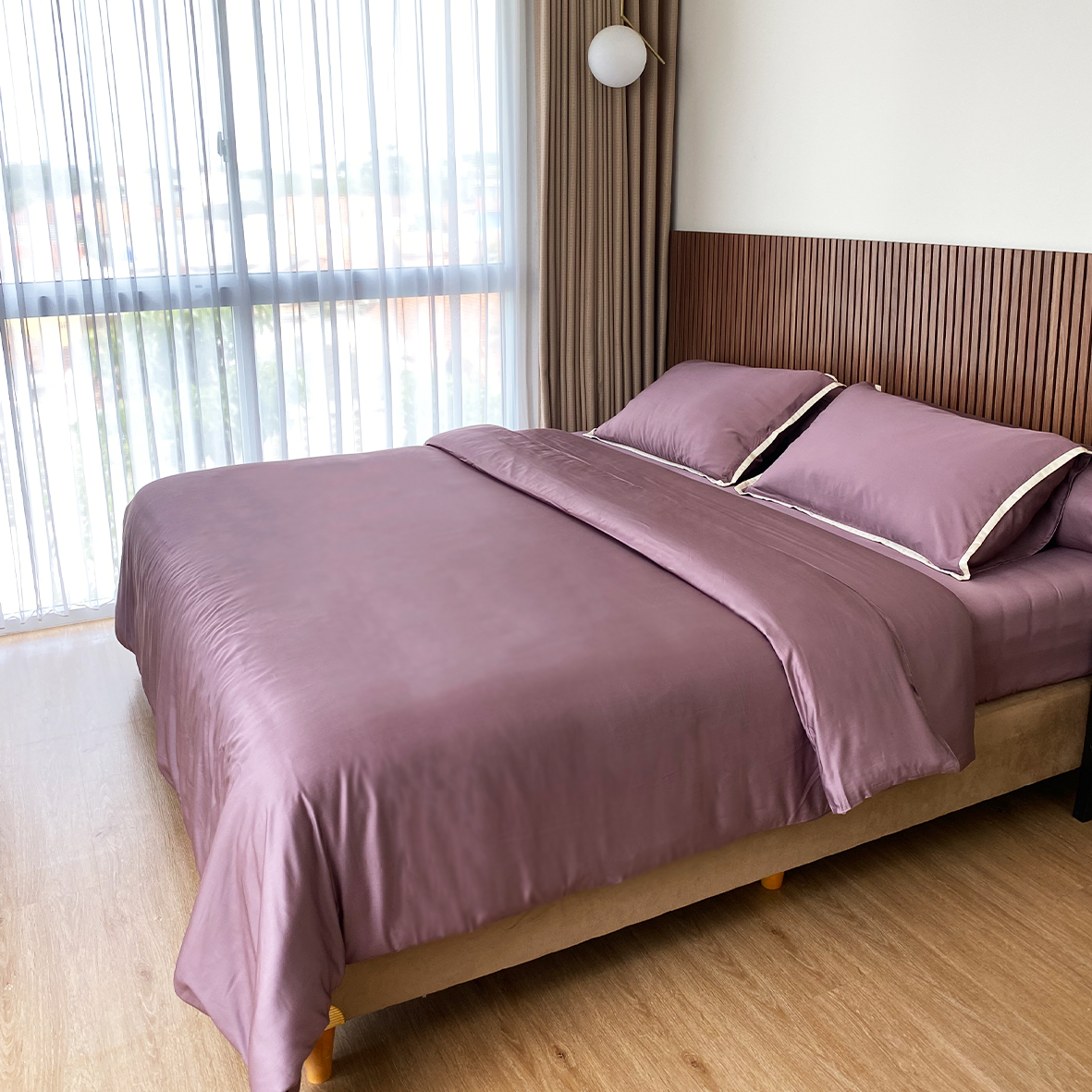 SORA Calla Bedding Set - Premium Bamboo Lyocell 300TC Fitted Bed Sheet Pillow Case Bolster