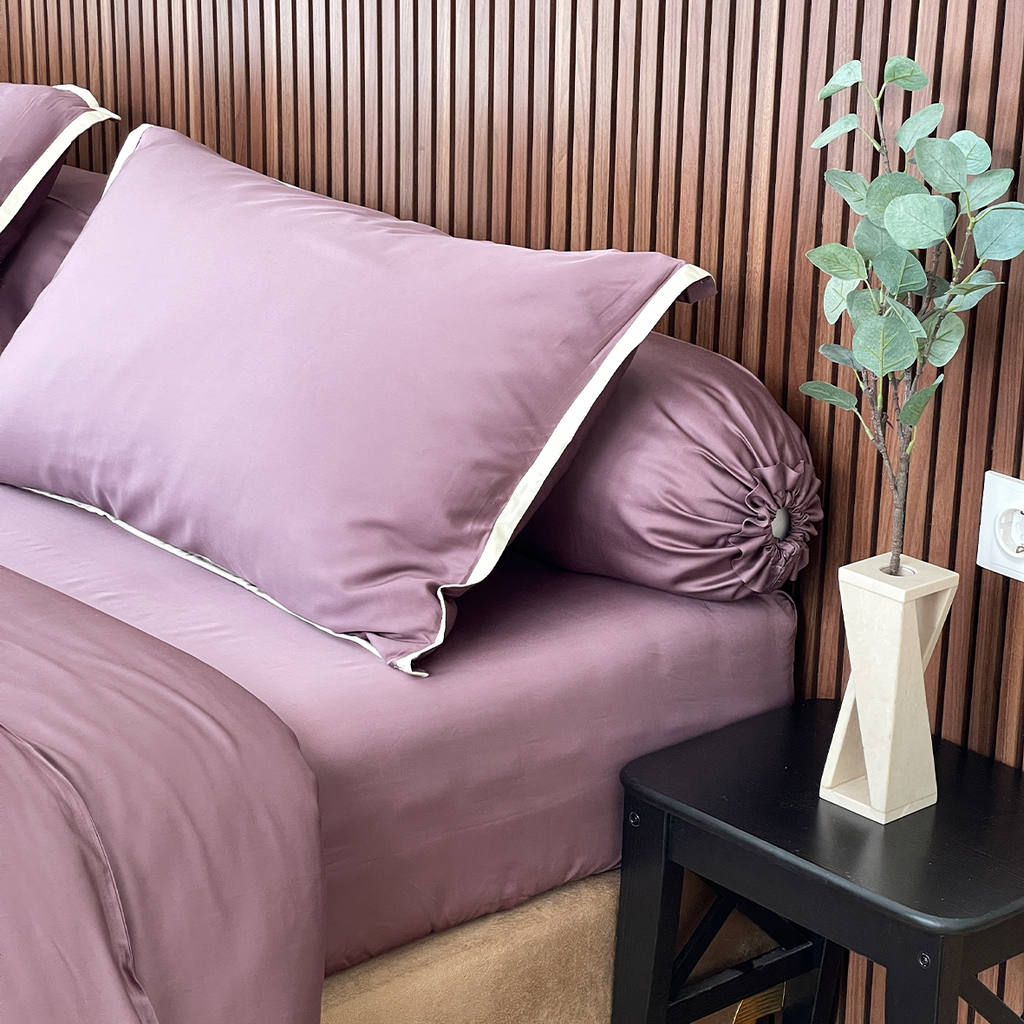 SORA Calla Bedding Set - Premium Bamboo Lyocell 300TC Fitted Bed Sheet Pillow Case Bolster