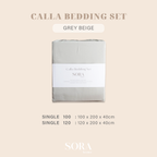 SORA Calla Bedding Set - Premium Bamboo Lyocell 300TC Fitted Bed Sheet Pillow Case Bolster