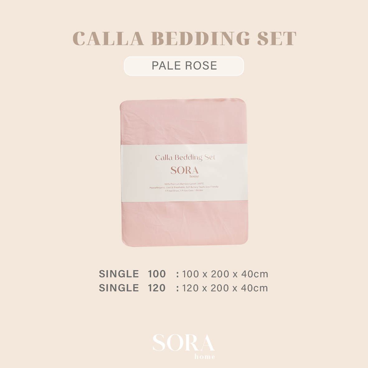 SORA Calla Quilt Cover - Premium Bamboo Lyocell 300TC Penutup Selimut Dalam Inner Duvet Bedcover