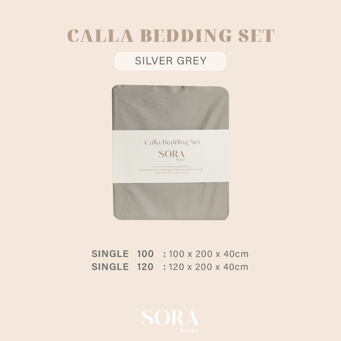 SORA Calla Quilt Cover - Premium Bamboo Lyocell 300TC Penutup Selimut Dalam Inner Duvet Bedcover
