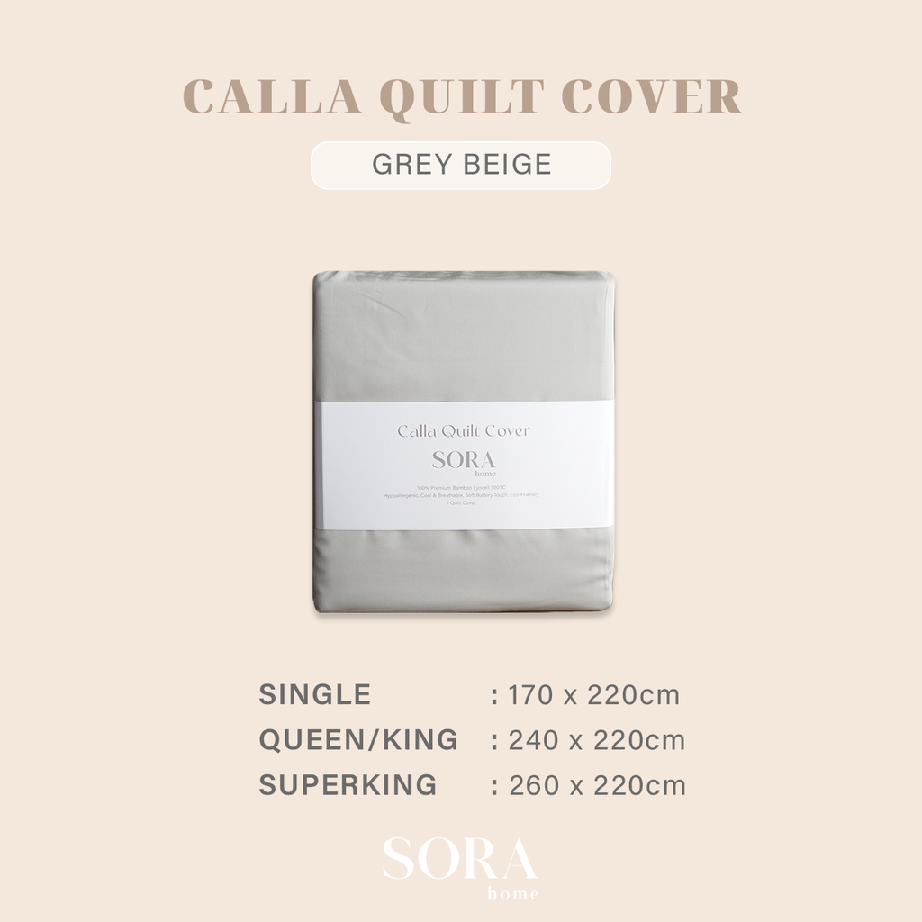 SORA Calla Quilt Cover - Premium Bamboo Lyocell 300TC Penutup Selimut Dalam Inner Duvet Bedcover