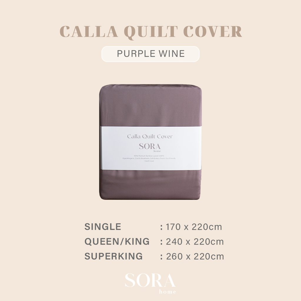 SORA Calla Quilt Cover - Premium Bamboo Lyocell 300TC Penutup Selimut Dalam Inner Duvet Bedcover