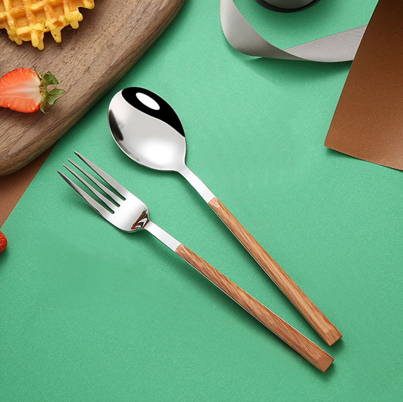 Choko Cutlery SATUAN - Sendok Garpu Pisau Sumpit Stainless Kayu Estetik