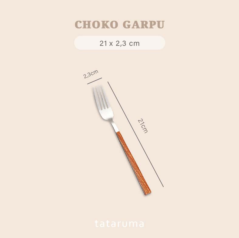 Choko Cutlery SATUAN - Sendok Garpu Pisau Sumpit Stainless Kayu Estetik