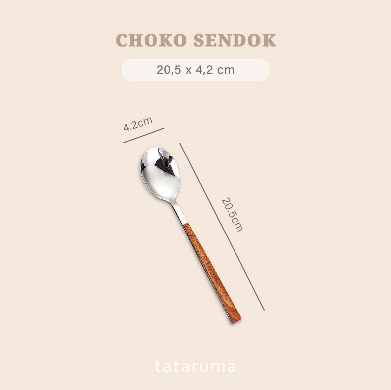 Choko Cutlery SATUAN - Sendok Garpu Pisau Sumpit Stainless Kayu Estetik