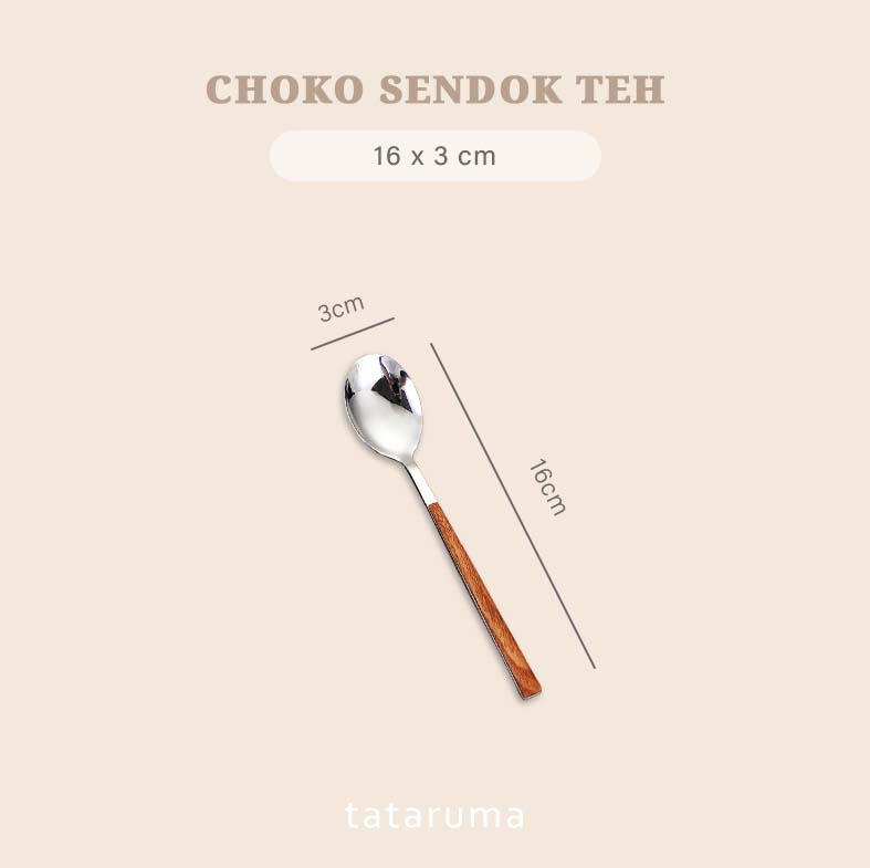 Choko Cutlery SATUAN - Sendok Garpu Pisau Sumpit Stainless Kayu Estetik