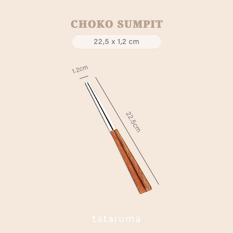 Choko Cutlery SATUAN - Sendok Garpu Pisau Sumpit Stainless Kayu Estetik