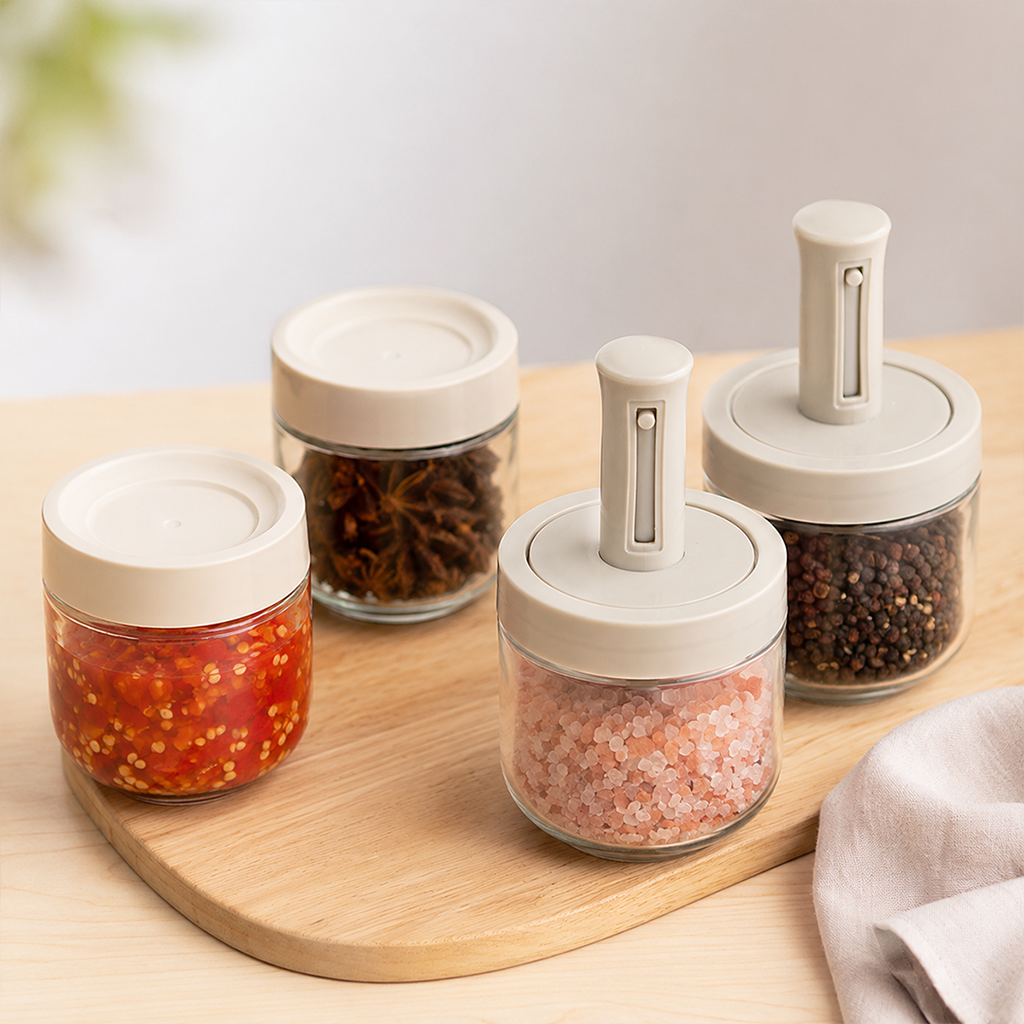CHOMI - Toples Tempat Wadah Bumbu Jar Kaca FREE STICKER