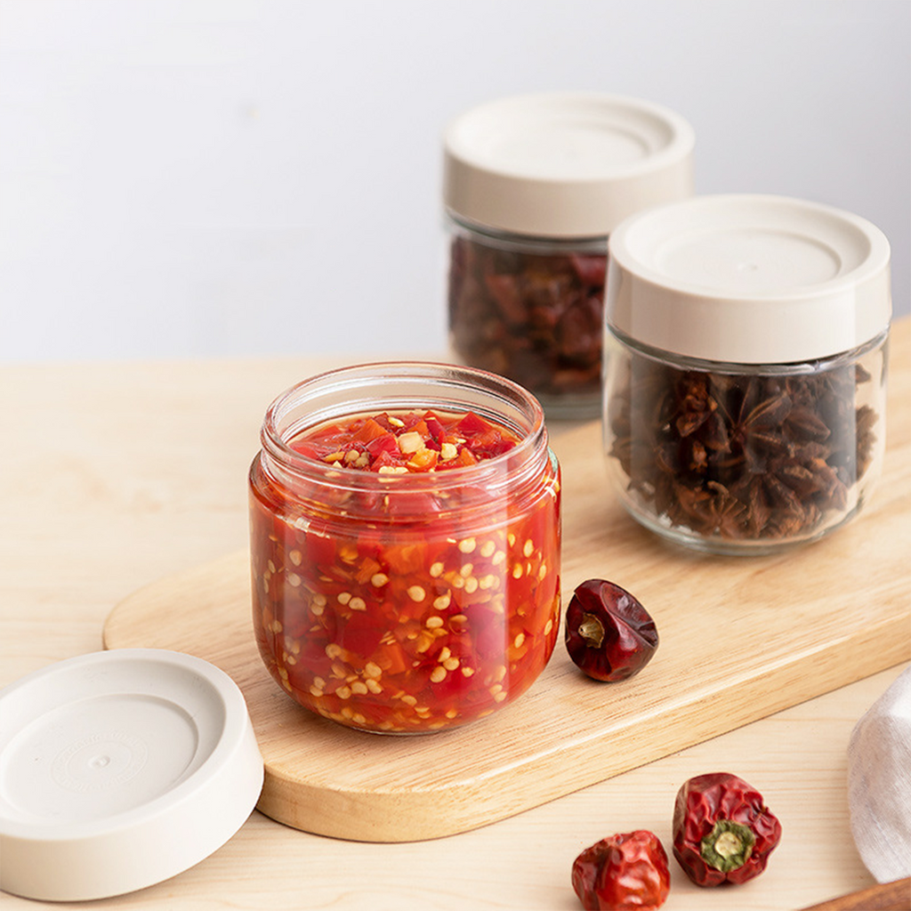 CHOMI - Toples Tempat Wadah Bumbu Jar Kaca FREE STICKER