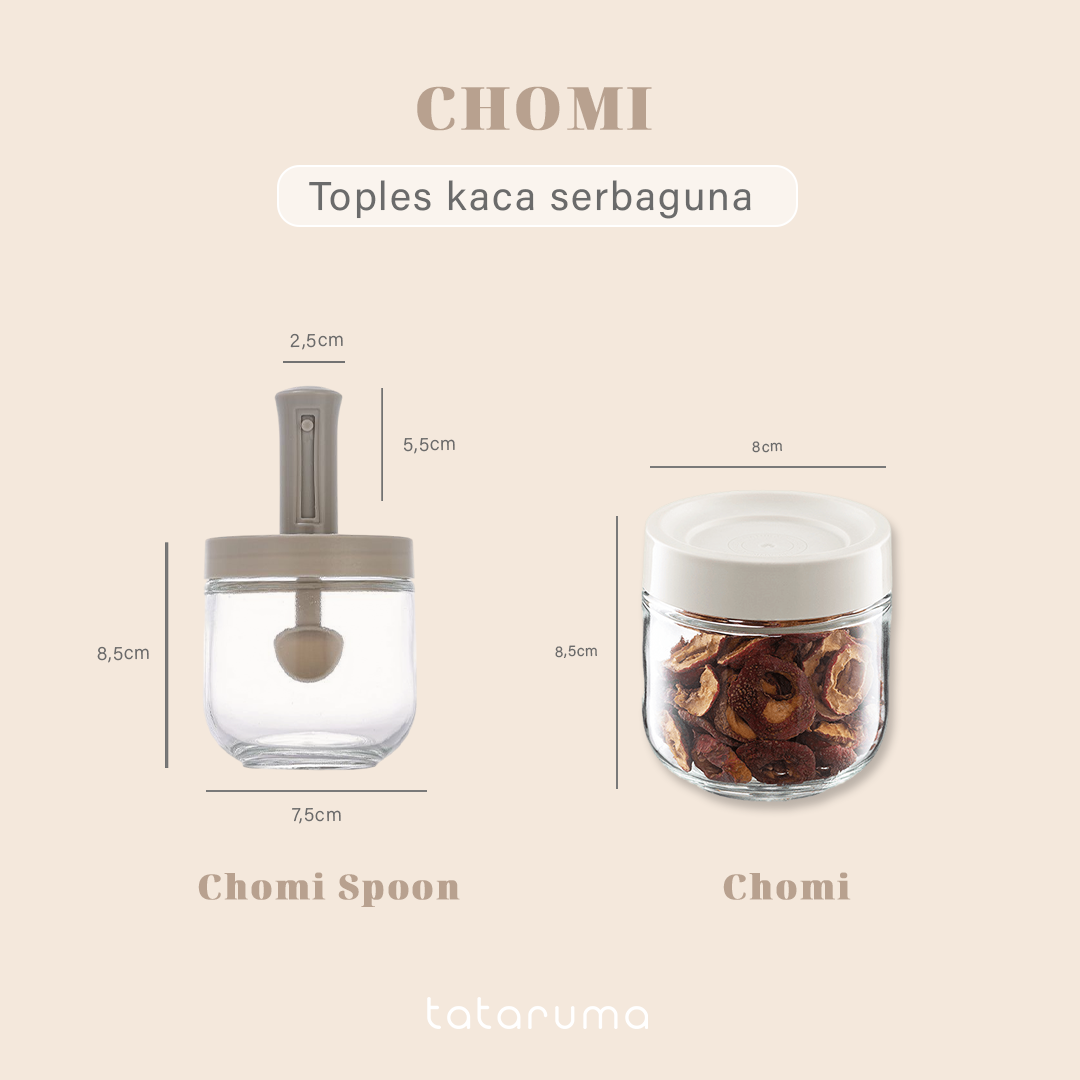 CHOMI - Toples Tempat Wadah Bumbu Jar Kaca FREE STICKER