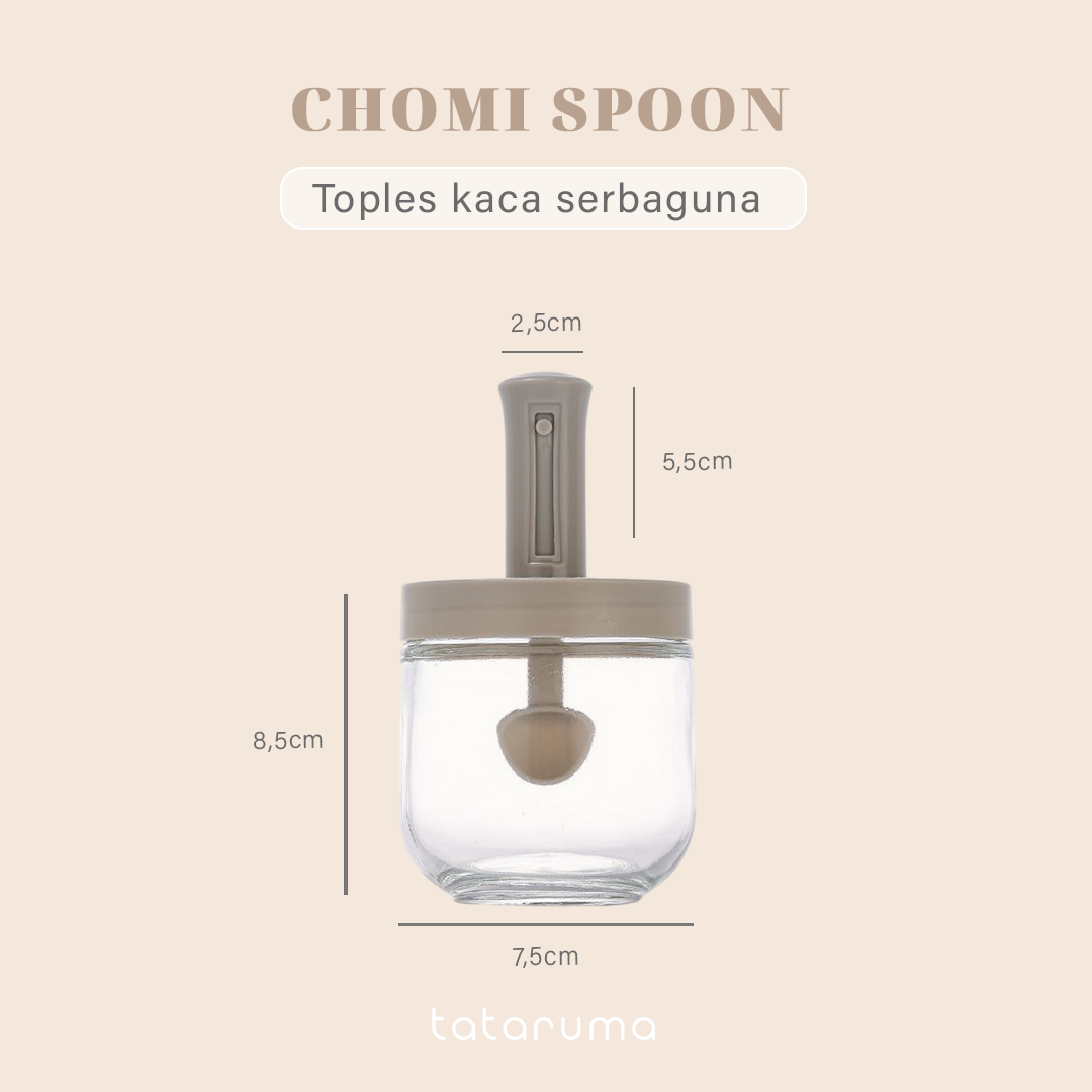 CHOMI - Toples Tempat Wadah Bumbu Jar Kaca FREE STICKER